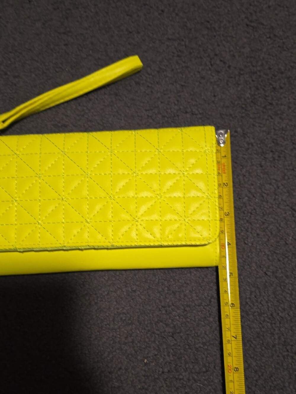 Neon Yellow Quilted Wristlet Wallet - Picture 3 of 6